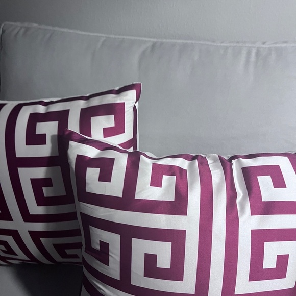 Red Stripped Decorative  Throw Pillows  Set of 2 - Picture 3 of 11